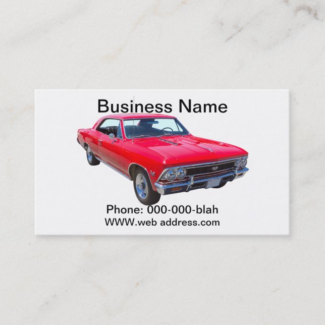 Red 1966 Chevy Chevelle SS 396 Business Card (Front)