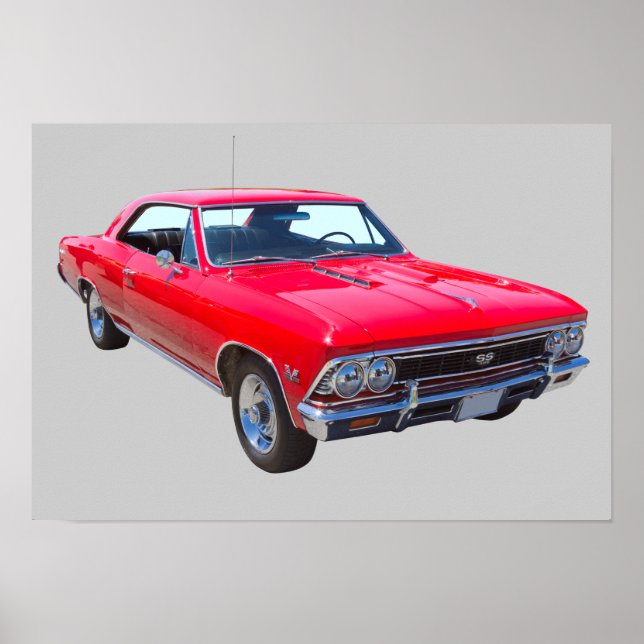 Red 1966 Chevy Chevelle SS 396 Poster (Front)
