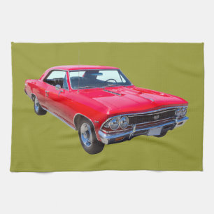 Red 1966 Chevy Chevelle SS 396 Tea Towel