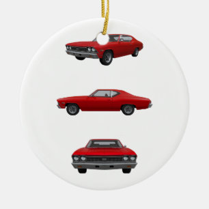 Red 1968 Chevelle SS: Ceramic Tree Decoration