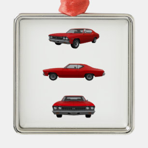 Red 1968 Chevelle SS: Metal Tree Decoration