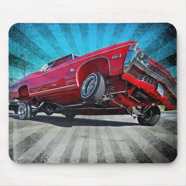 Red 1968 Lowrider Chevy Impala Mousepad (Front)