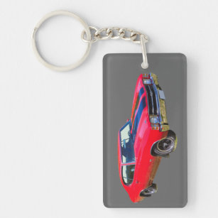Red 1971 Chevrolet Chevelle SS Muscle Car Key Ring