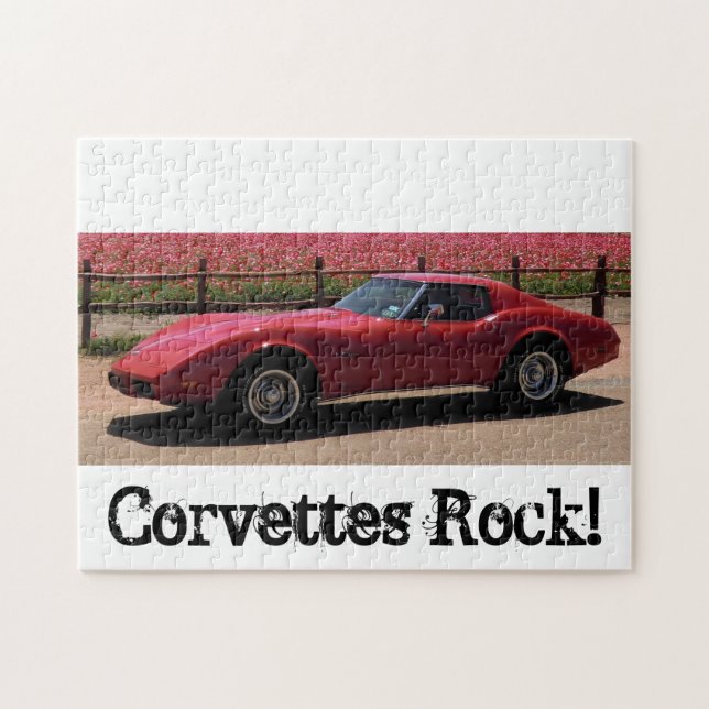 Red 1975 Corvette L82 Stingray Puzzle (Horizontal)