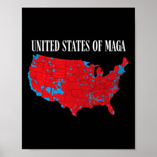 Red 2024 Election Map United States Of Mega Trump Poster