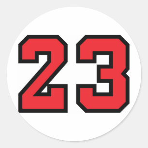 Red 23 classic round sticker