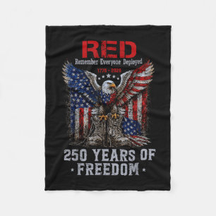 Red 250 years america remember everyone deployed  fleece blanket