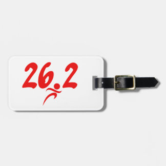Red 26.2 marathon luggage tag