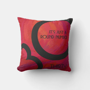 Red 30 Decade Birthday Cushion