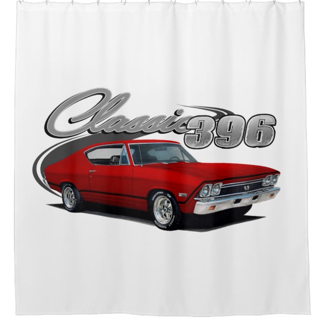Red 396 shower curtain (Front)