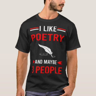 Red 3 People Poetry Poem Poet T-Shirt