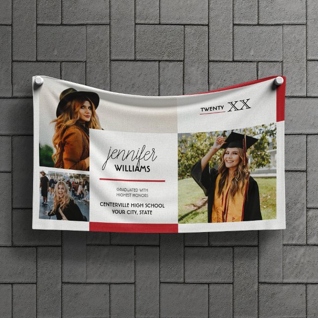 Red 3 Photo Graduation Banner (Creator Uploaded)