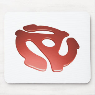 Red 3D 45 RPM Adapter Mouse Pad