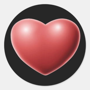 Red 3D Love-Heart Romantic Heart-shaped Stickers