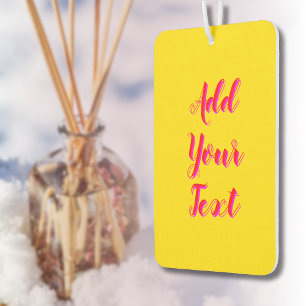 Red 3D Magenta Modern Name Funny Goldenrod Car Air Freshener