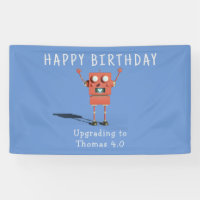 Red 3D robot kids birthday party