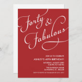 Red 40 and Fabulous Invitations (Front/Back)