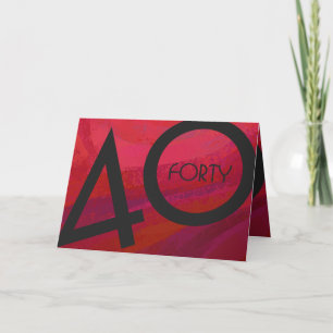 Red 40 Decade Birthday Card