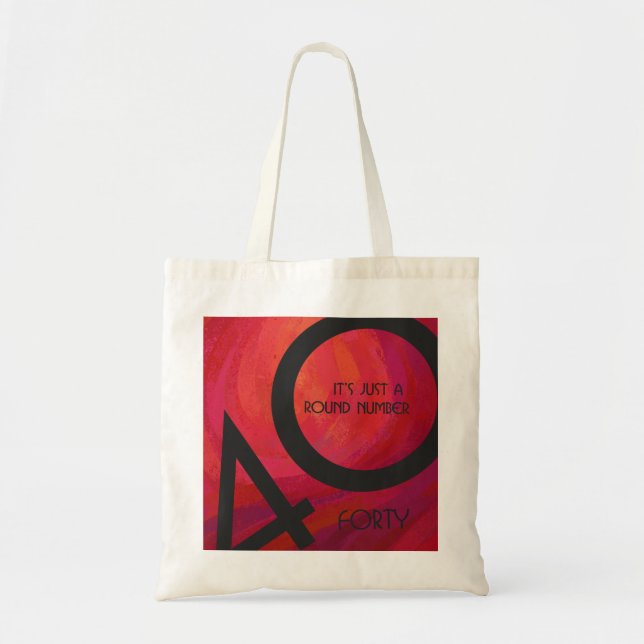 Red 40 Decade Birthday Tote Bag (Front)