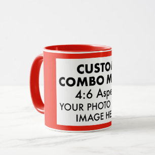 Red 4:6 Landscape Photo Frame Custom Combo Mug
