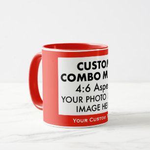 Red 4:6 Landscape Photo Frame Custom Combo Mug
