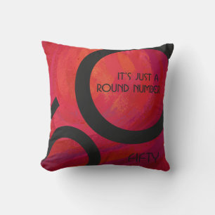 Red 50 Decade Birthday Cushion