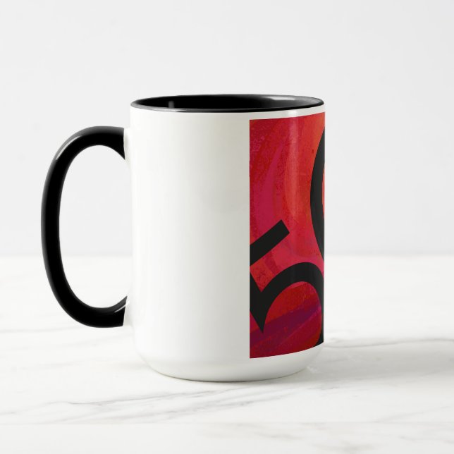 Red 50 Decade Birthday Mug (Left)