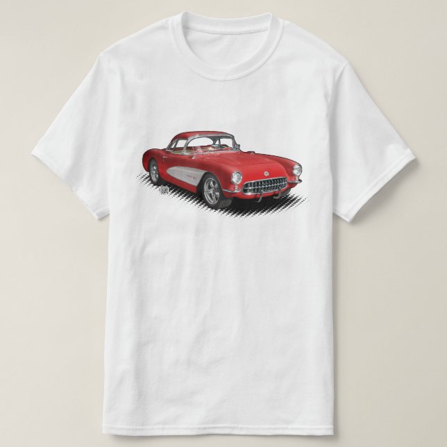 Red 56-57 StingVetteRay t-shirt (Design Front)