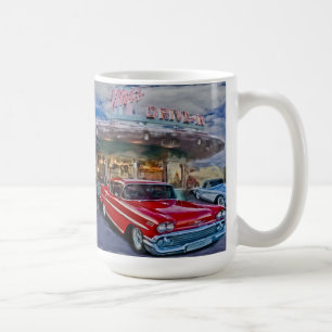 red 58 chevy at drive-in coffee mug