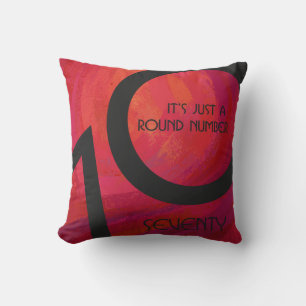Red 70 Decade Birthday Cushion