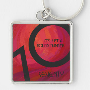 Red 70 Decade Birthday Key Ring