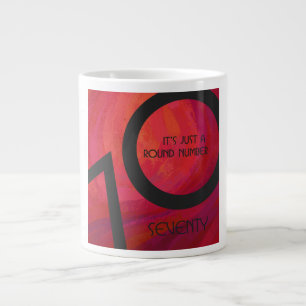 Red 70 Decade Birthday Large Coffee Mug
