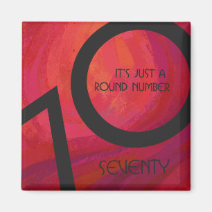 Red 70 Decade Birthday Magnet