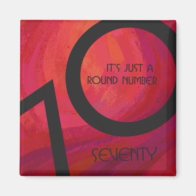 Red 70 Decade Birthday Magnet (Front)