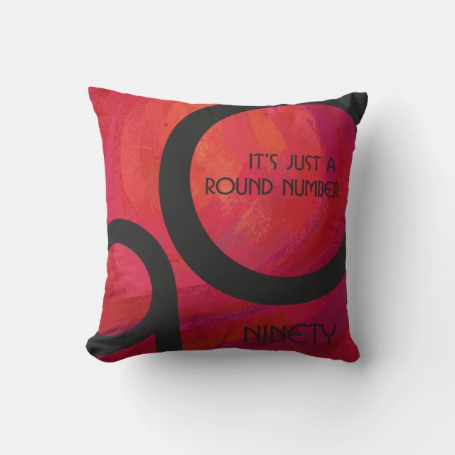 Red 90 Decade Birthday Cushion (Front)
