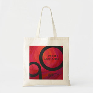 Red 90 Decade Birthday Tote Bag