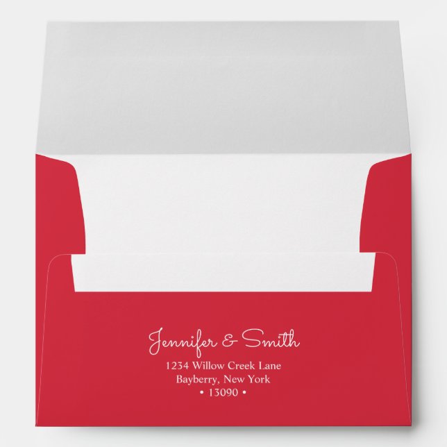 Red A7 Envelope minimalist & in inviting tone (Back (Bottom))