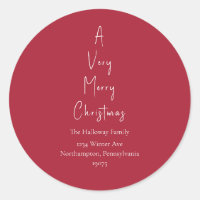 Red A Very Merry Christmas Tree Envelope Seals