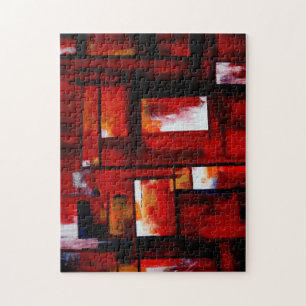 Red Abstract Art Original Creative Modern Jigsaw Puzzle