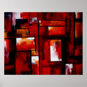 Red Abstract Art Original Creative Modern Poster