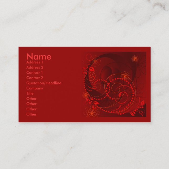 red abstract business card (Front)