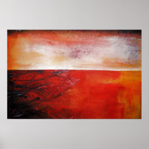 Red Abstract Canvas Painting Print Modern Creative