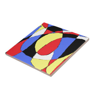 Red Abstract Ceramic Tile