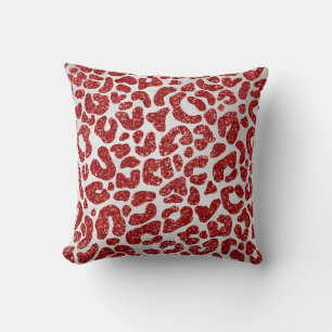 Red Abstract Cheetah Cushion