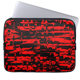 Red Abstract Crackle Laptop Sleeve