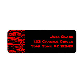 Red Abstract Crackle Return Address Label