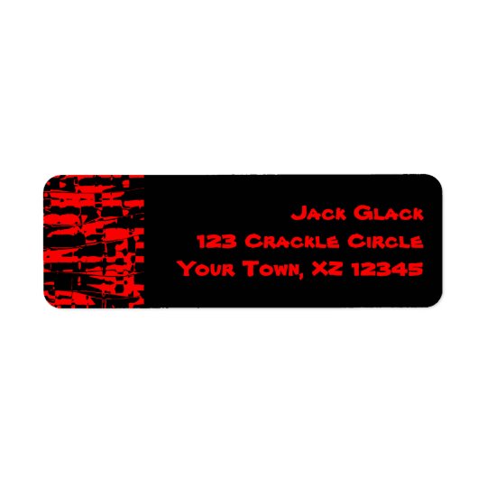 Red Abstract Crackle Return Address Label