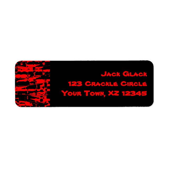 Red Abstract Crackle Return Address Label (Front)