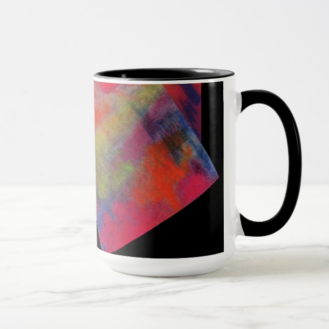Red Abstract Design Monogram Mug (Right)