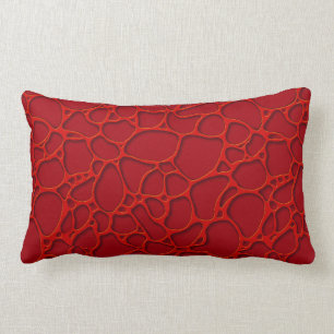 Red abstract design on burgundy background. lumbar cushion